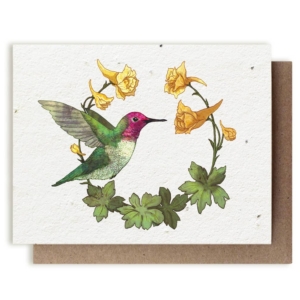 Anna's Hummingbird & Larkspur Plantable Herb Seed Card