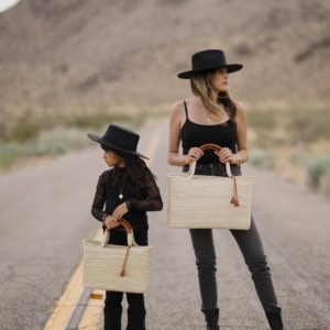 Kristen Palm Leaf Tote Bags