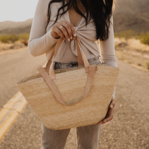 Abby Natural Palm Leaf Handbag Purse