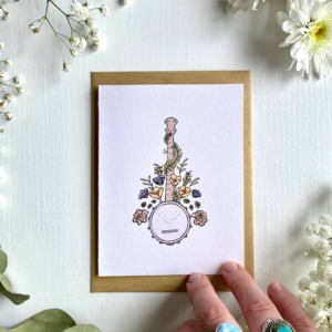Banjo Flowers Blank Card