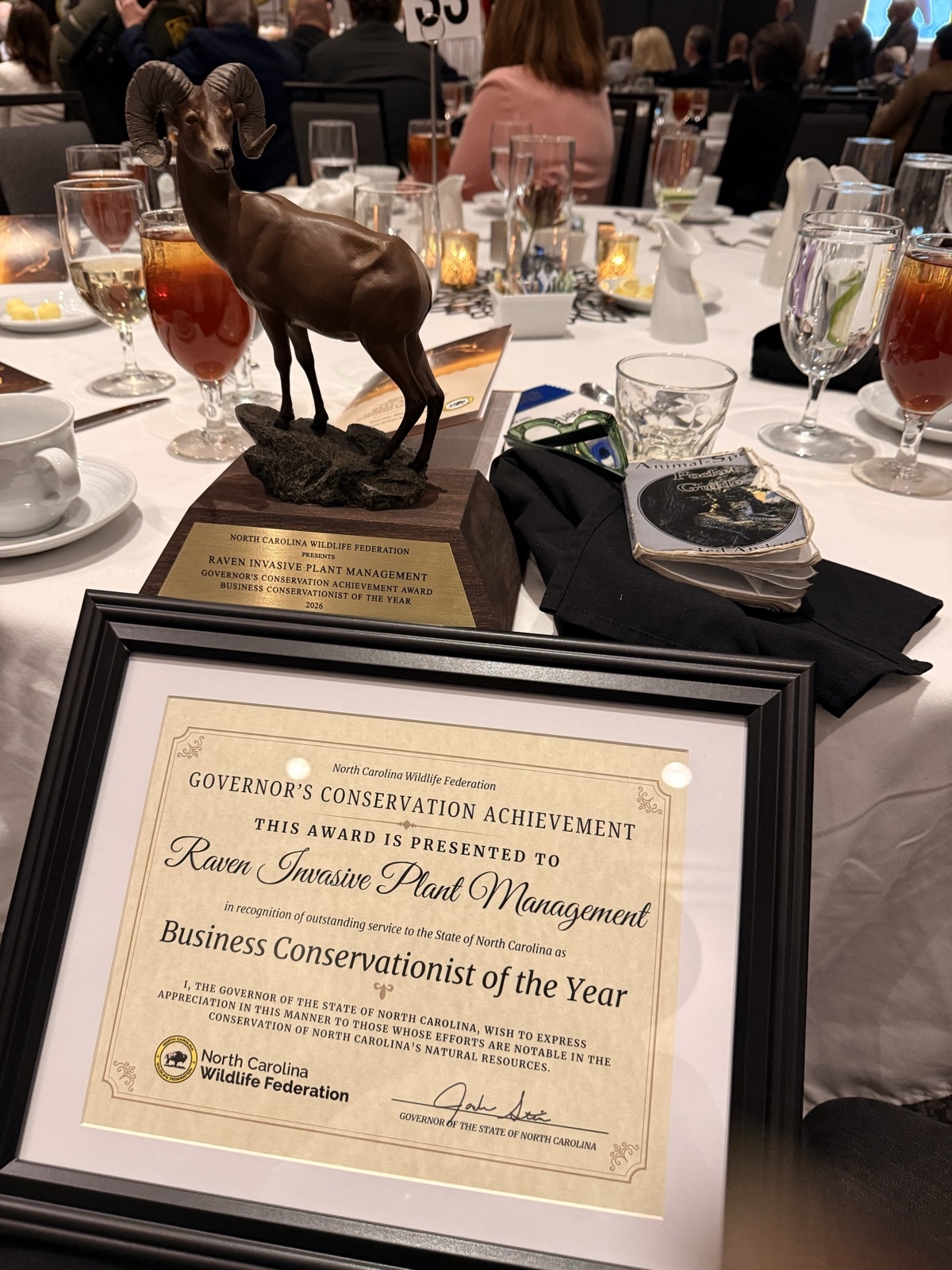 Governor's Conservation Achievement Award banquet recognition photo